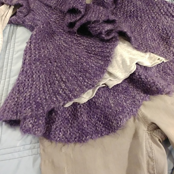 Purple and gray short sleeve sweater shrug - Picture 2 of 8